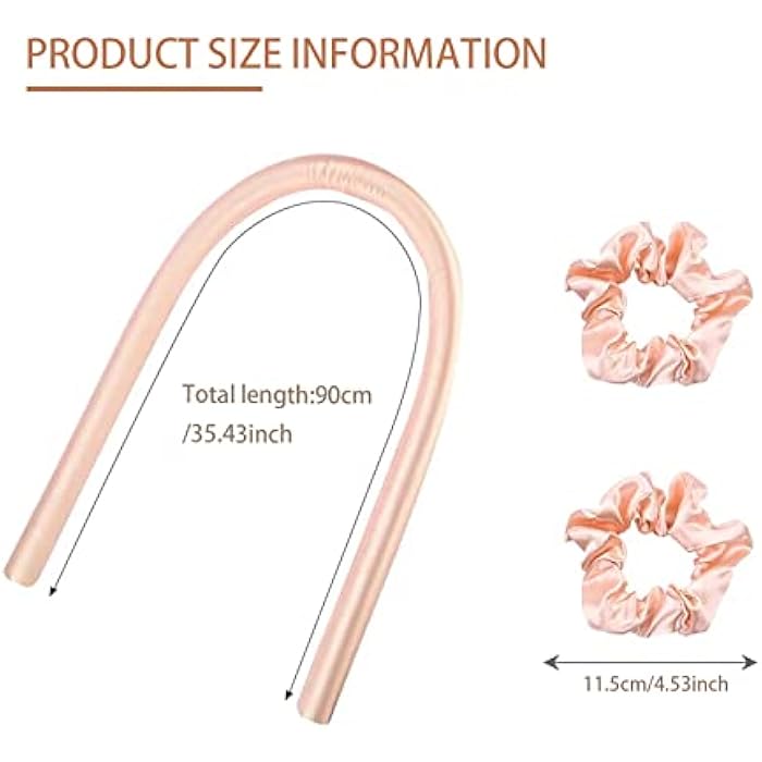 Dingfeng Heatless Curlers Headband，Hair Curlers No Heat，Silk Hair Curler，Heatless Hair Curlers，Heatless Curling Rod Headband，Hair Wrap Curler，Heatless Curls Headband，Silk Hair Curler，with Two Hair Ties - Image 2